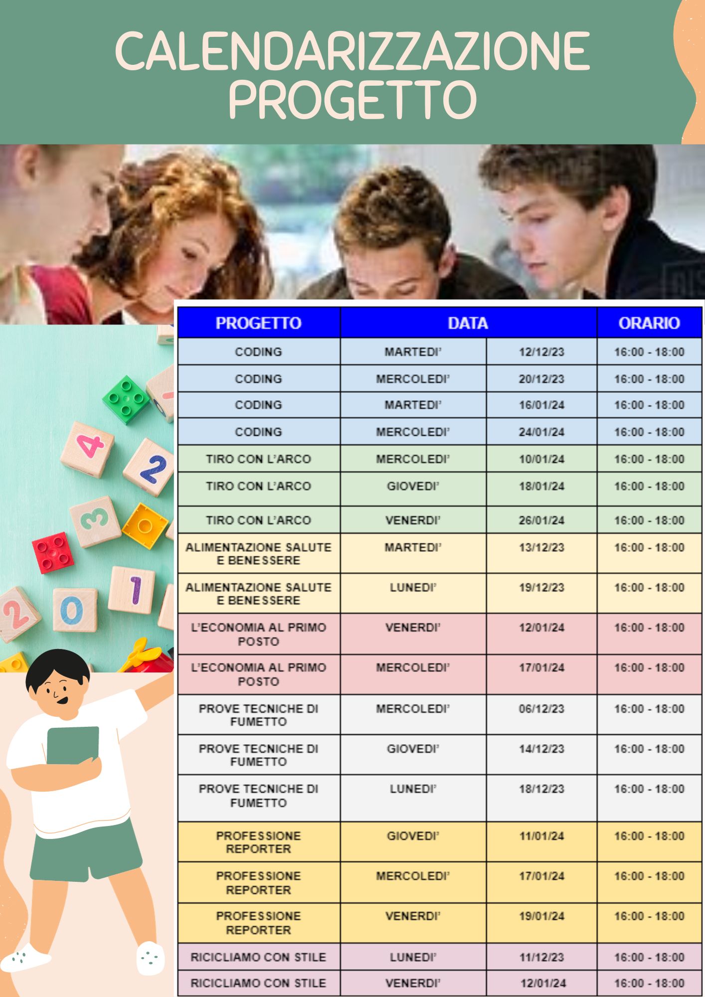 calendario dei progetti di orientamento 2023/2024